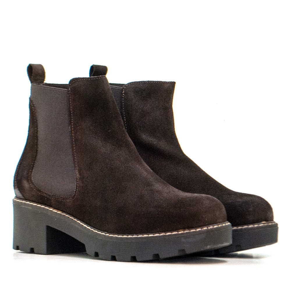 BOTTES CA-129 EN CUIR DAIM MARRON