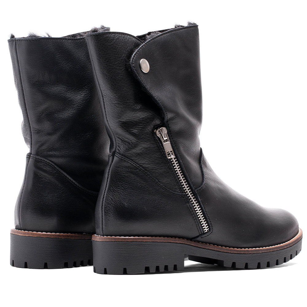 BOTTE CA-139 EN CUIR SAUVAGE NOIR