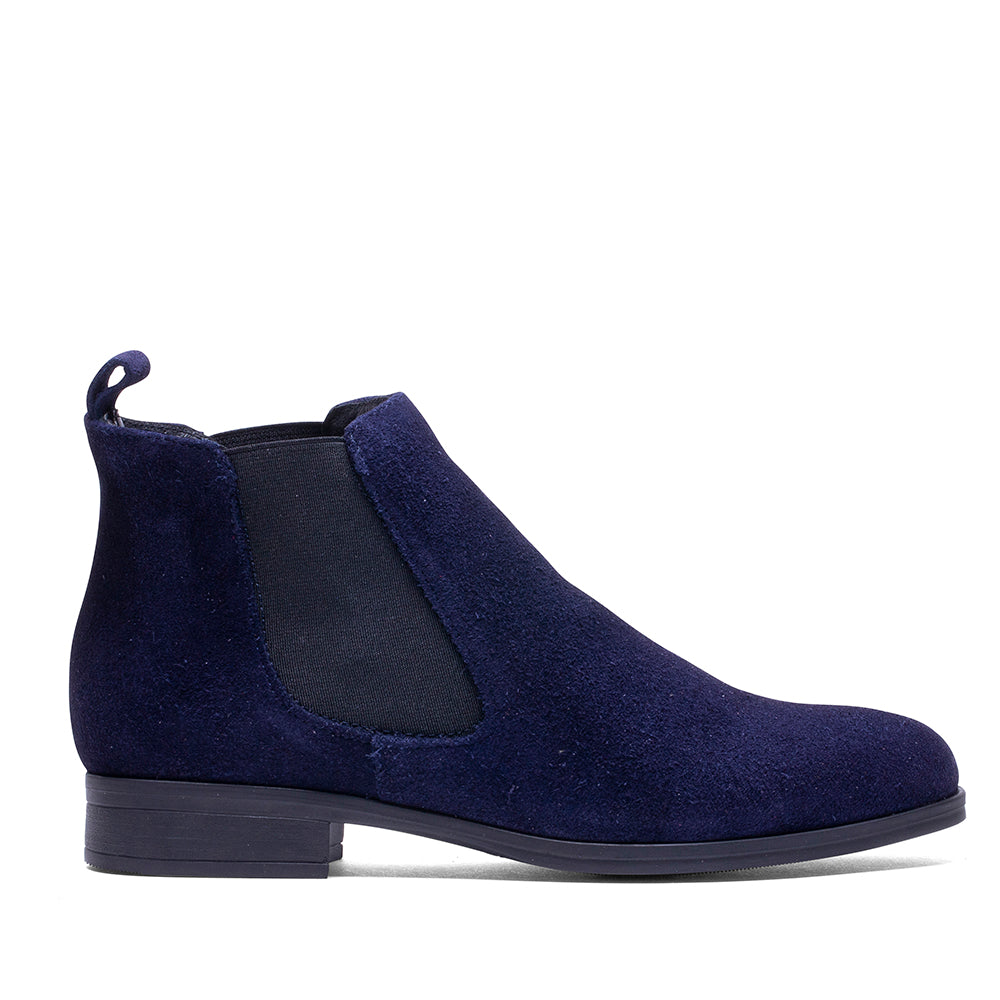 BOTTES EN DAIM BLEU MARINE F-2419