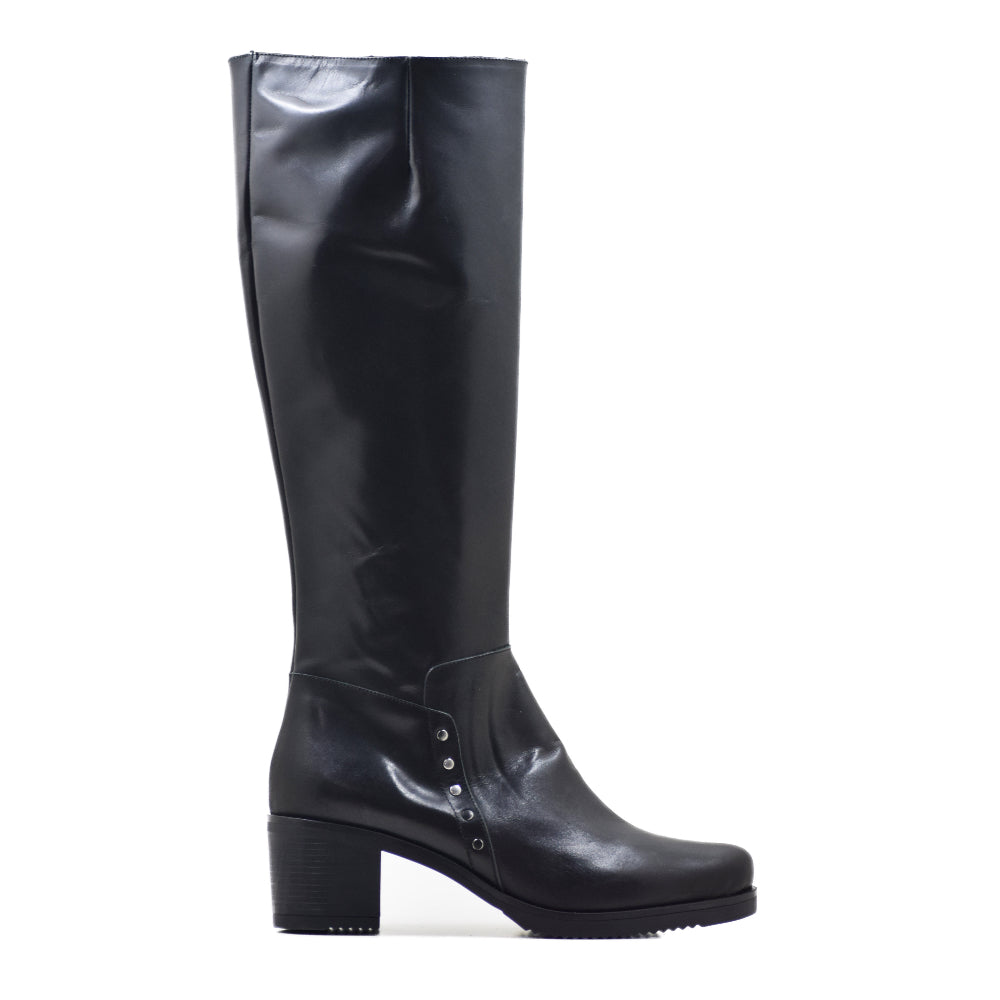 BOTTES EN CUIR NOIR KRUST CA-1081