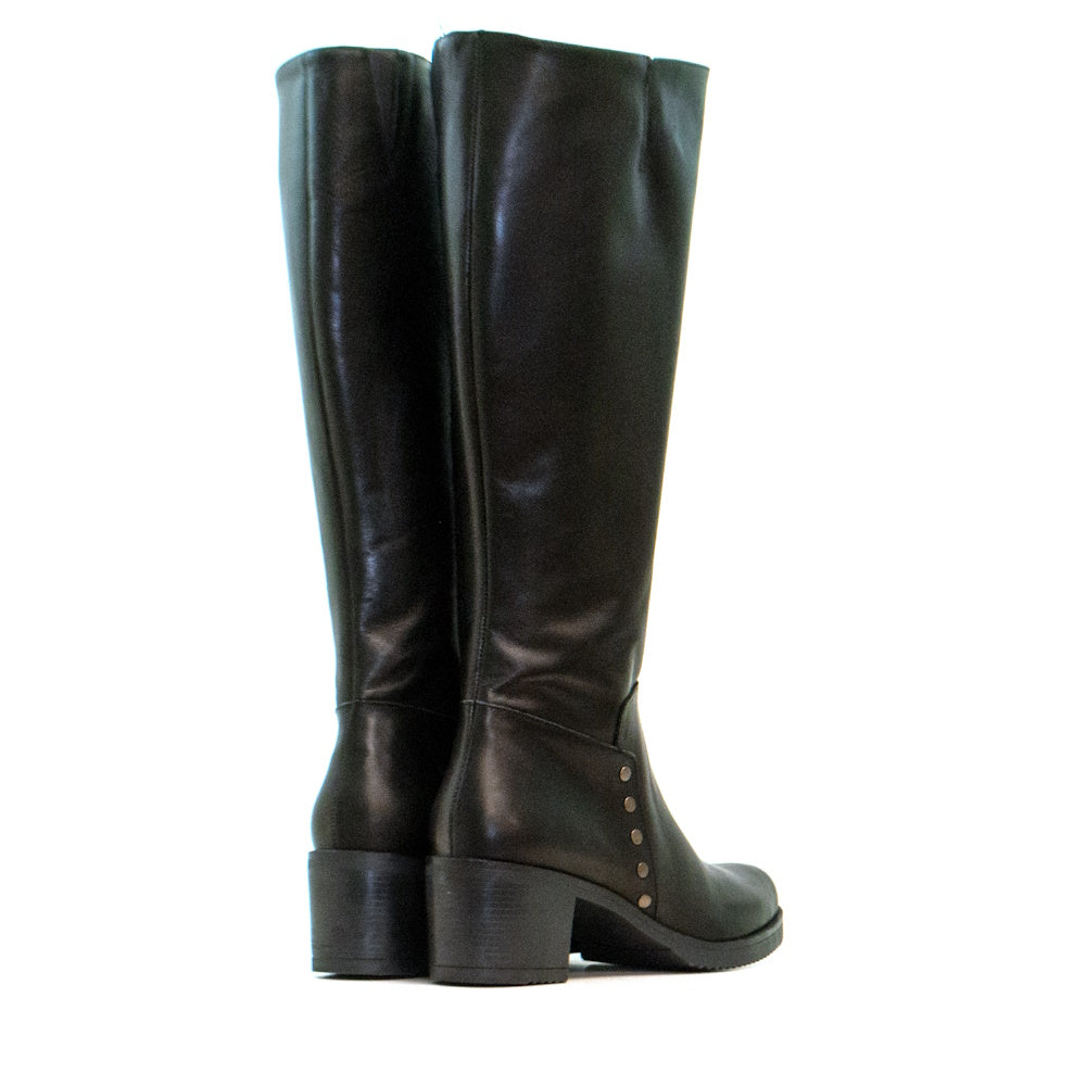 BOTTES EN CUIR NOIR KRUST CA-1081
