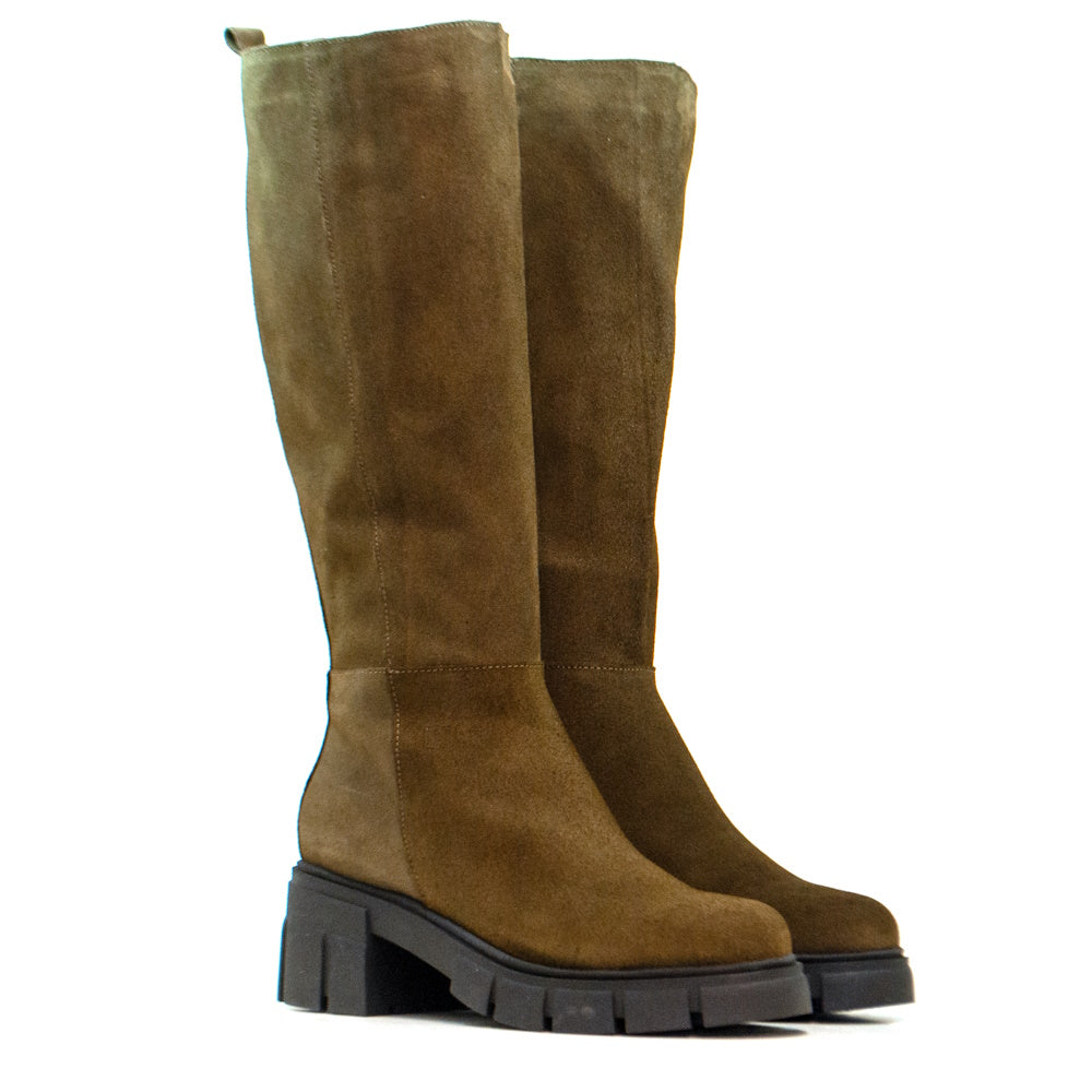BOTTE CA-1888R EN CUIR SUÈDE KAKI