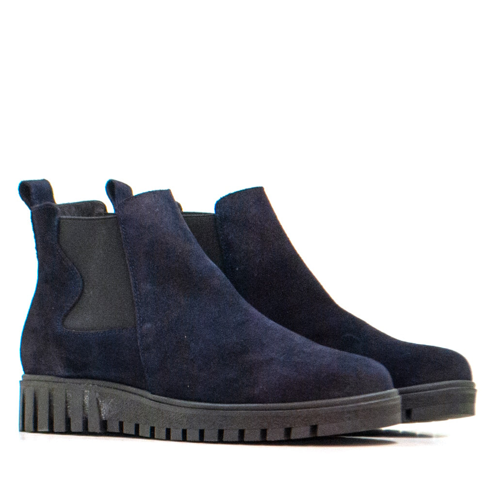 BOTTES EN DAIM BLEU MARINE CA-2062