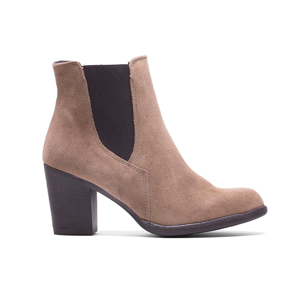 BOTTES EN DAIM TAUPE B-455