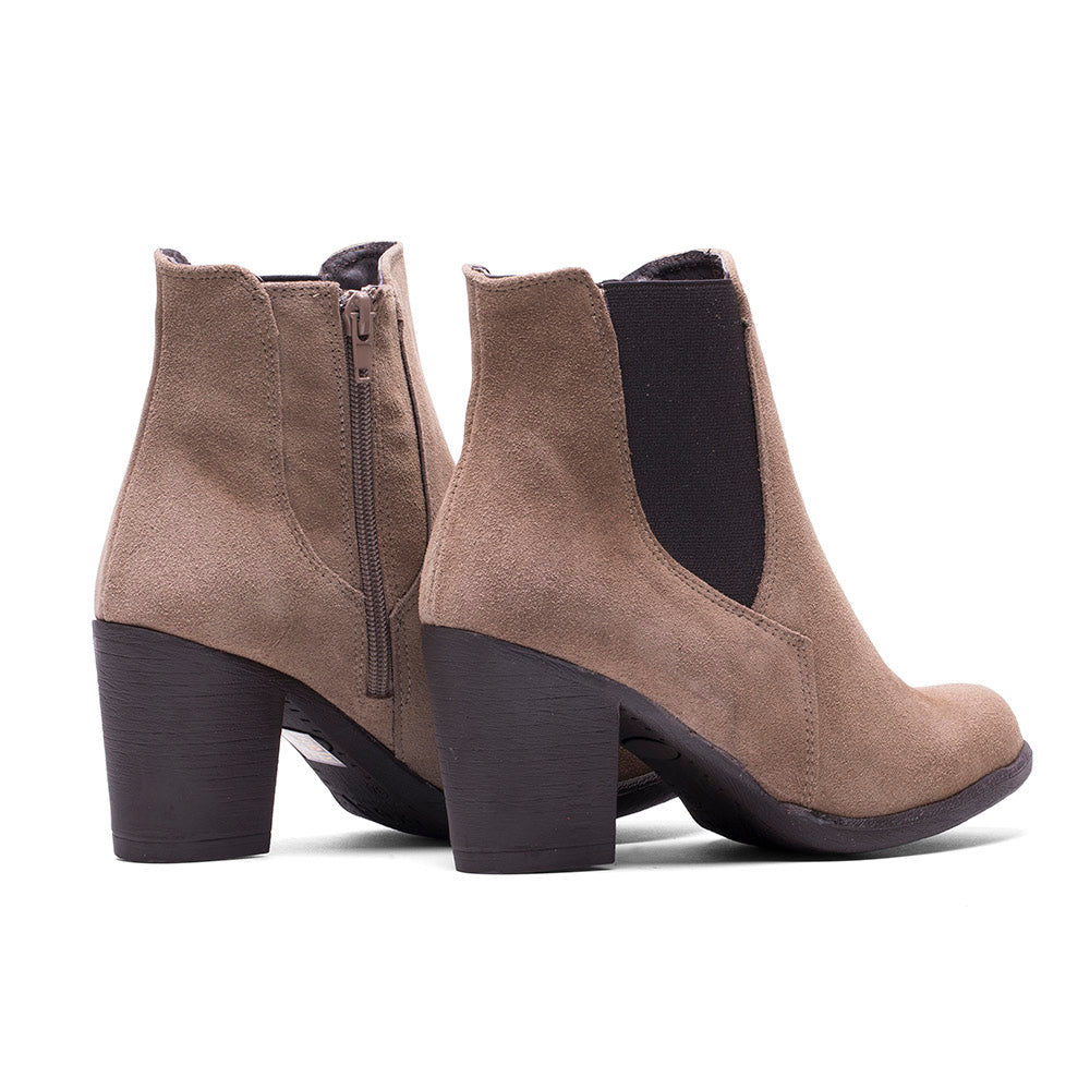 BOTTES EN DAIM TAUPE B-455