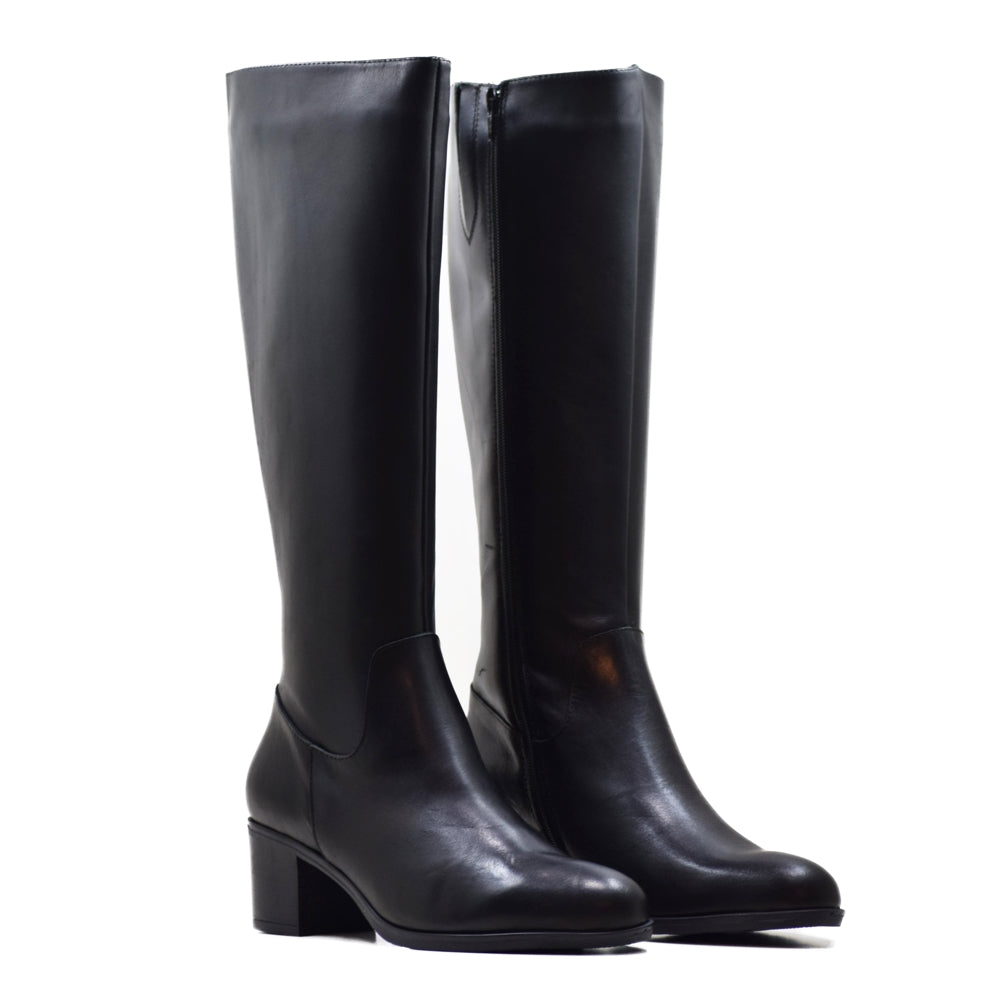 BOTA ALTA LISA PIEL VACUNO NEGRO