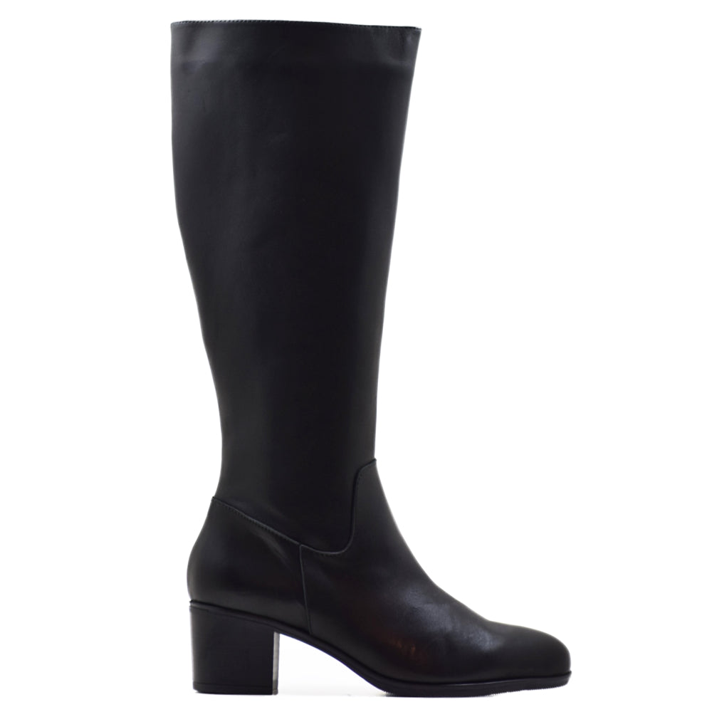 BOTA ALTA LISA PIEL VACUNO NEGRO