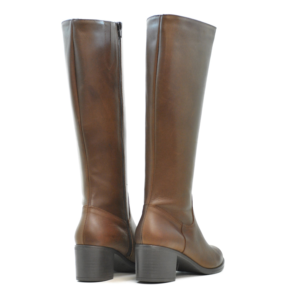 BOTA LISA PIEL DIANA MARRON